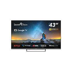 Smart Tech TV 4K UHD 43" (108 cm) 43UG02V, Smart TV Google TV, HDMI, USB, HEVC, Dolby Audio, HDR 10, CHROMESCAST, Google Assistant