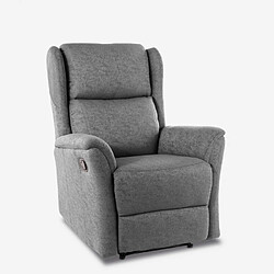 Avis LE ROI DU RELAX Fauteuil relax inclinable manuel en tissu équipé d'un repose-pied Hope | Couleur: Gris foncé