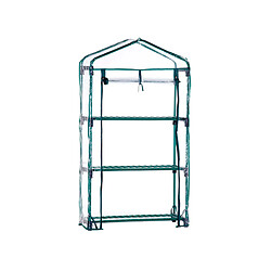 Serre de Jardin PVC/Acero Gardiun Leaf I 3 Étagères 69x49x130 cm Vert Fermeture Glissière 