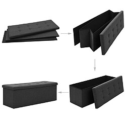 Acheter vidaXL Banc de rangement pliable Noir Faux lin