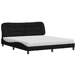 Vidaxl Lit avec matelas noir 180x200 cm tissu