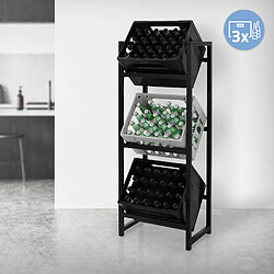 Rayonnage pour caisses de boissons 3 caisses 47x31x116,5 cm Anthracite en métal ML-Design