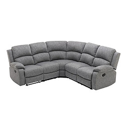 Vente-Unique Canapé d'angle relax en tissu gris clair RIETI