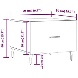 vidaXL Tables basses 2 pcs chêne sonoma 50x50x40 cm bois d'ingénierie pas cher