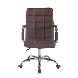 Decoshop26 Fauteuil de bureau sur roulettes hauteur réglable pivotant accoudoirs en tissu marron 10_0002473