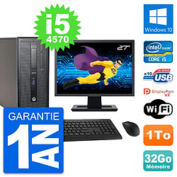 PC Tour HP 800 G1 Ecran 27" Intel i5-4570 RAM 32Go Disque 1To Windows 10 Wifi - Occasion