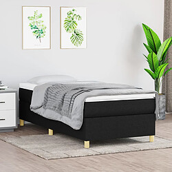 vidaXL Sommier à lattes de lit avec matelas Noir 100x200 cm Tissu