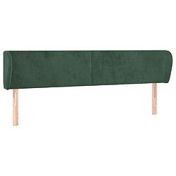 Tête de lit scandinave avec oreilles,meuble de chambre Vert foncé 203x23x78/88 cm Velours -MN17216