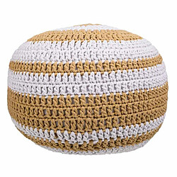 Pouf Alexandra House Living Blanc Marron polystyrène 45 x 30 x 45 cm