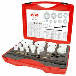 Ruko 126318 Coffret de scies cloches Premium HSS Co 8, 19 pièces 