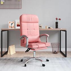 Maison Chic Fauteuil de massage inclinable de bureau,Fauteuil luxe de relaxation Rose Similicuir -MN40393