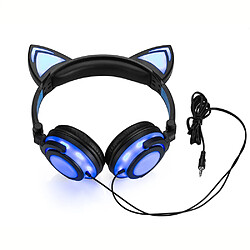 Universal Écouteurs pour chat, oreilles et nez, écouteurs LED, écouteurs pour chat, écouteurs scintillants, écouteurs lumineux, casinos, écouteurs pour adultes et enfants, écouteurs pour jeux, écouteurs LED