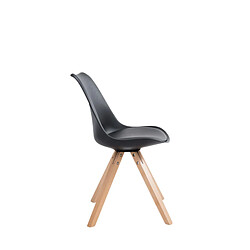 Avis Decoshop26 4 chaises de salle à manger style scandinave en synthétique et plastique noir pieds carré en bois clair CDS10370