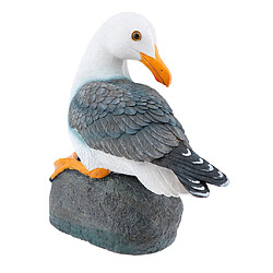 Acheter Résine Artisanat Seagull Statue Jardin Pelouse Ornement Animal Sculpture Assis