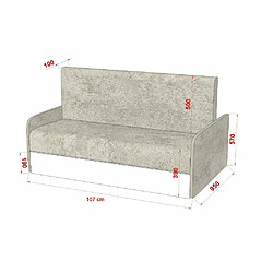 Acheter Inside 75 Armoire lit escamotable DYNAMO SOFA blanc canapé + accoudoirs tissu gris 90*200 cm