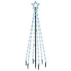 vidaXL Sapin de Noël avec piquet Bleu 108 LED 180 cm