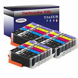 T3Azur 18x Canon PGI580XL -Compatible Lot de 18 Cartouches Compatibles pour Canon Pixma TS8350, TS8351- T3AZUR