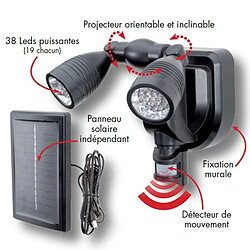 Acheter Tech Discount Lampe double projecteur solaire 22 LED avec détecteur de mouvement