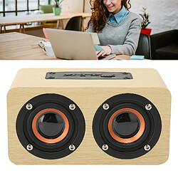 ComfortXL Enceinte bluetooth rétro avec microphone intégré - enceinte portable sans fil - prise en charge de la carte mémoire usb aux mp3 - grain de bois jaune pas cher