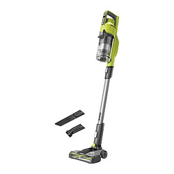 RYOBI - Aspirateur balai 18V - 60 AW - 620 L/min - 600 mL - Se maintient droit - Livré avec 1 brosse motorisée, 1 tête de 24 cm, 1 suceur plat - RSV18-0