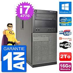 PC Tour Dell 7020 Intel Core i7-4770 RAM 16Go Disque Dur 2To Windows 10 Wifi · Occasion 