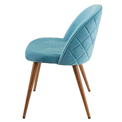 Avis Decoshop26 Lot de 2 chaises de salle à manger tissu velours bleu en bois style rétro CDS04419