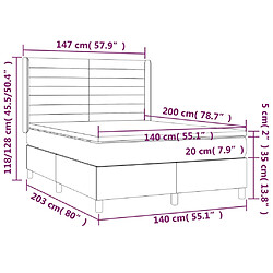 Acheter vidaXL Sommier à lattes de lit matelas et LED Marron foncé 140x200 cm