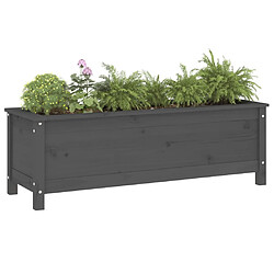 Avis Maison Chic Jardinière,Lit surélevé de jardin - Bac à fleurs - pot de fleur gris 119,5x40x39 cm bois de pin massif -GKD81356