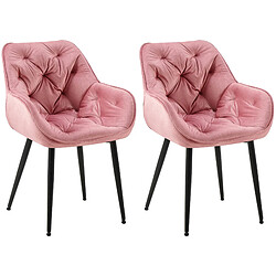 Non Lot de 2 chaises Tanna velours