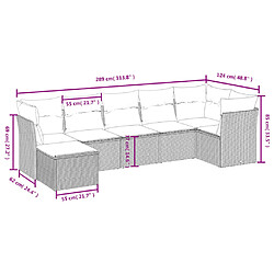 Avis Maison Chic Salon de jardin avec coussins 7 pcs, Ensemble Tables et chaises de jardin, gris résine tressée -GKD109837