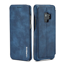 Etui en PU style rétro bleu porte-carte pour Samsung Galaxy S9 