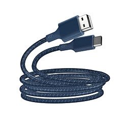 Câble USB vers USB-C 2m Just Green Bleu Câble Écologique USB vers USB-C Intensité 3A 2m Recyclable Just Green bleu roi