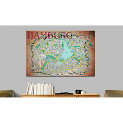 Paris Prix Tableau en Liège Carte du Monde - Hamburg 40 x 60 cm