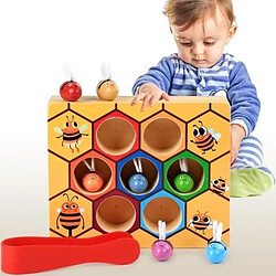 Totalcadeau Ruche d'abeilles à associer pince classement couleurs jeu montessori