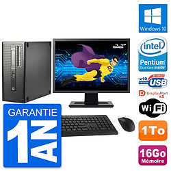 PC Tour HP EliteDesk 800 G1 Ecran 22" G3220 RAM 16Go Disque 1To Windows 10 Wifi · Occasion 