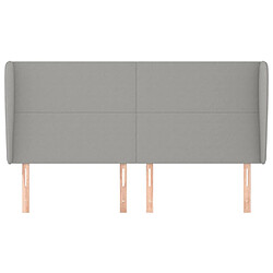 Avis Maison Chic Tête de lit scandinave avec oreilles,meuble de chambre Gris clair 163x23x118/128 cm Tissu -MN29850