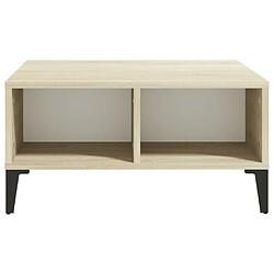 Avis Maison Chic Table basse,Table Console Table d'appoint, Table pour salon Blanc et chêne sonoma 60x60x30 cm Aggloméré -MN62415