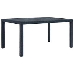 vidaXL Table de jardin Anthracite 150x90x72 cm Plastique Aspect rotin 