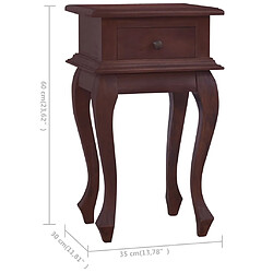 vidaXL Table de chevet Marron classique 35x30x60 cm Bois d'acajou pas cher