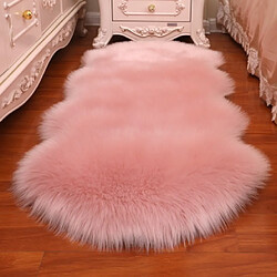 LUUCOZK Tapis Moelleux en Fausse Fourrure Tapis Shaggy pour Chambre à Coucher Salon-Rose Clair-40x60cm