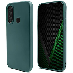 Moozy Lifestyle. Coque conçue pour Huawei P30 Lite, vert foncé – Coque en silicone liquide avec finition mate et doublure en microfibre douce.