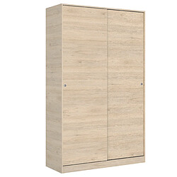 MIRAKEMUEBLE Armoire de 120 cm avec portes coulissantes Slide Chêne naturel 