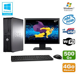 Lot PC DELL Optiplex 780 DT Intel E7500 2.93Ghz 4Go 500Go WIFI Win 7 + Ecran 17"""" · Occasion 