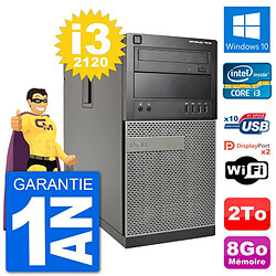 PC Tour Dell 7010 Intel Core i3-2120 RAM 8Go Disque Dur 2To Windows 10 Wifi · Occasion 