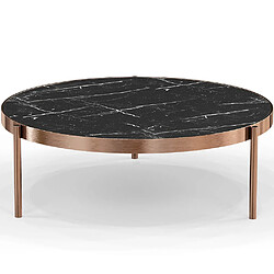 ICONIK INTERIOR Table basse en marbre noir - Diamètre de 90 cm - Fika Noir