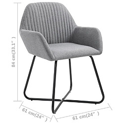 vidaXL Chaises à manger lot de 2 gris clair tissu pas cher