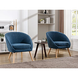 Vente-Unique Fauteuil en tissu bleu LINDALE 