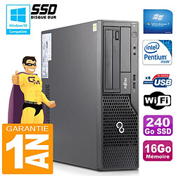 PC Fujitsu Esprimo E500 E85+ SFF Intel G640 RAM 16Go Disque 240 Go SSD Wifi W7 - Occasion