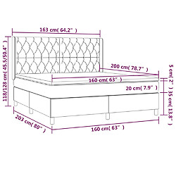 Acheter vidaXL Sommier à lattes de lit matelas et LED Bleu 160x200 cm Tissu