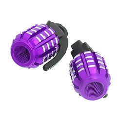 Acheter 2pcs Grenades Bouchons Anti-poussière De Valve De Pneu Forme Du Pneu Pour Voiture Moto Vélo -Purple